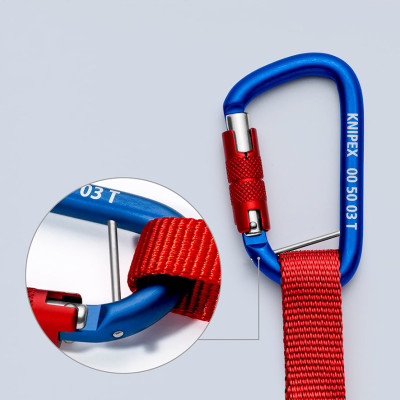 Страхувальна стропа для інструменту до 6 кг з карабіном KNIPEX 00 50 12 T BK