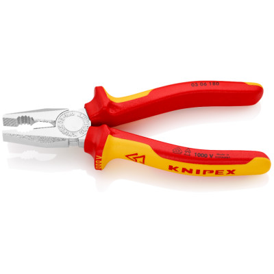 Плоскогубці комбіновані діелектричні KNIPEX 180 мм 03 06 180