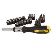 Викрутка - тримач біт з тріскачкою і 29 насадками STANLEY 0-54-925