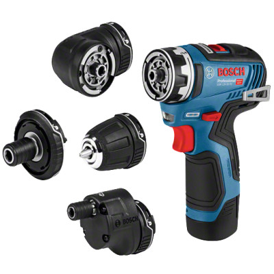 Дрель-шуруповёрт аккумуляторная со сменными насадками BOSCH GSR 12V-35 FC Professional 06019H3000