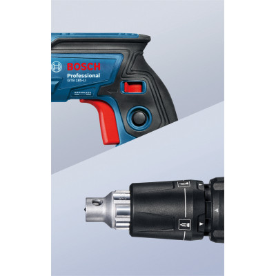 Шуруповерт акумуляторний для гіпсокартону BOSCH GTB 185-LI з GMA55 Professional 06019K7022