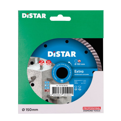 Круг алмазний по бетону високоармованому DISTAR Turbo 150 Extra 150х22.23х2.2 мм 10115028012