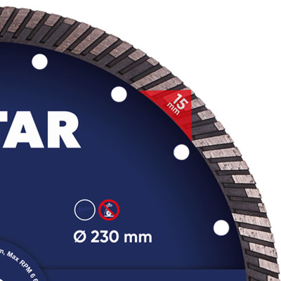 Круг алмазний по бетону високоармованому DISTAR Turbo 232 Super Max 232х22.23х2.6 мм 10115502018