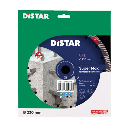 Круг алмазний по бетону високоармованому DISTAR Turbo 232 Super Max 232х22.23х2.6 мм 10115502018