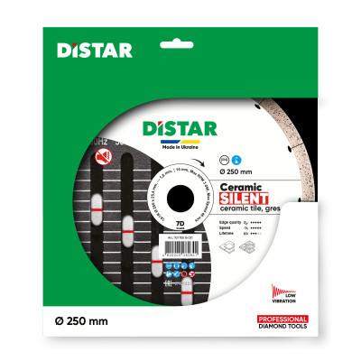 Круг алмазний по керамограніту DISTAR 1A1R Ceramic Silent 250х25.4х1.8 мм 10170516021
