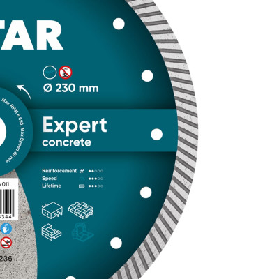 Круг алмазний по бетону армованому DISTAR Turbo 230 Expert 230х22.23х2.6 мм 10215026011