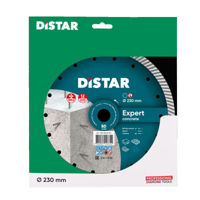 Круг алмазний по бетону армованому DISTAR Turbo 230 Expert 230х22.23х2.6 мм 10215026011