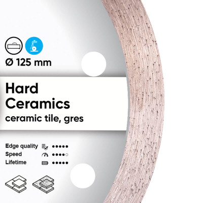 Круг алмазный по керамограниту DISTAR 1A1R 125 Hard Ceramics 125х22.23х1.4 мм 11115048010