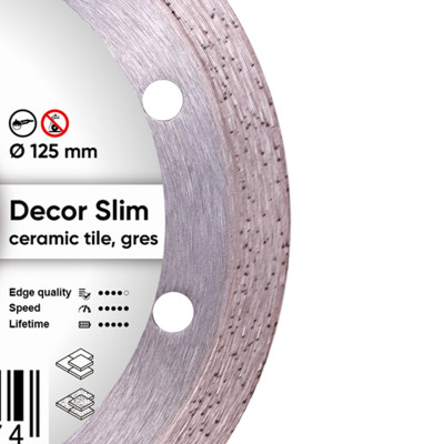 Круг алмазний по керамограніту DISTAR 1A1R 125 Decor Slim 125х22.23х1.2 мм 11115427010