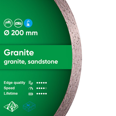 Круг алмазний по граніту DISTAR 1A1R 200 Granite 200х25.4х1.6 мм 11120034015