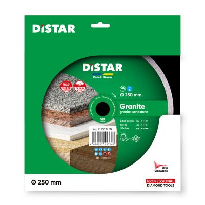 Круг алмазний по граніту DISTAR 1A1R 250 Granite 250х25.4х1.6 мм 11120034019