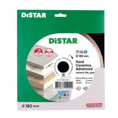Круг алмазный по керамограниту DISTAR 1A1R 180 Hard Ceramics Advanced 180х25.4х1.4 мм 11120528014