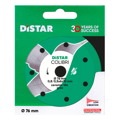 Круг алмазний по кераміці DISTAR Colibri 76х10х0.8 мм 11139053029