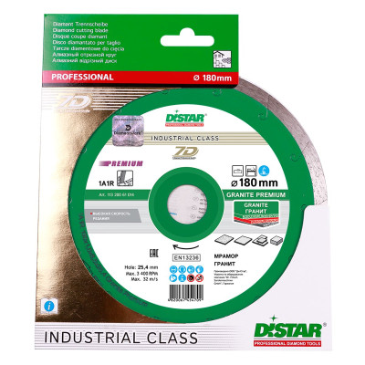 Круг алмазний по граніту DISTAR 1A1R 180 Granite Premium 180х25.4х1.6 мм 11320061014