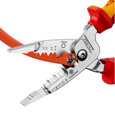 Багатофункціональні кліщі діелектричні KNIPEX WireStripper 0.5-6 кв.мм 13 76 200 ME