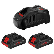 Набір BOSCH Professional зарядний пристрій 18 В, акумулятори 2 шт Li-Ion 18 В 4 Аг 1600A016GF