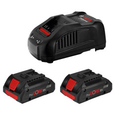 Набор BOSCH Professional зарядное устройство 18 В, аккумуляторы 2 шт Li-Ion 18 В 4 Ач 1600A016GF