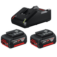 Набір BOSCH Professional зарядний пристрій 18 В, акумулятори 2 шт Li-Ion 18 В 4 Аг 1600A019S0
