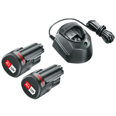 Набор BOSCH зарядное устройство 12 В, аккумуляторы 2 шт Li-Ion 12 В 1.5 Ач 1600A01L3E