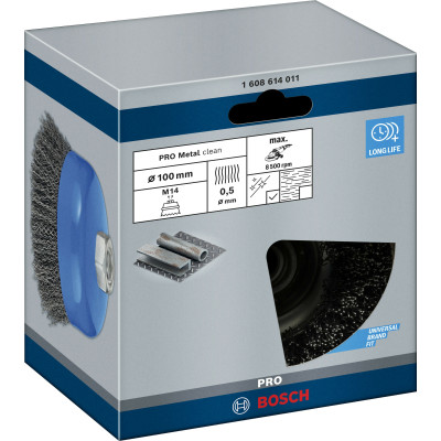 Чашкова зачисна щітка BOSCH PRO Metal clean 100x0.5 мм 1608614011