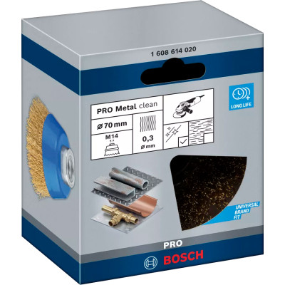 Зачисна щітка BOSCH 70х0.3 мм M14 PRO Metal clean 1608614020