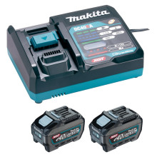 Набір Makita XGT зарядний пристрій 40 В, акумулятори 2 шт Li-Ion 40 В 5 Аг 1911V6-0