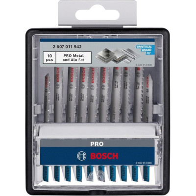 Набір полотен по металу для лобзика 10 шт BOSCH PRO Metal and Alu 83-100 мм 2607011942