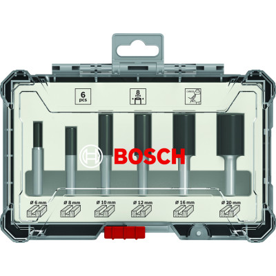 Набір пазових прямих фрез по дереву 6 шт BOSCH 8 мм 2607017466