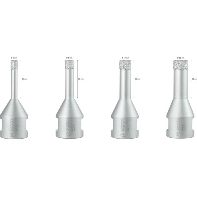 Набір алмазних коронок BOSCH PRO Dry Speed 6-12х30хM14 2607017579