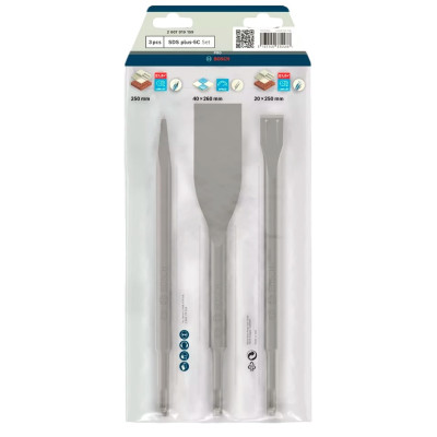 Набор зубил 3 шт BOSCH SDS plus-5C 250-260х20-40 мм SDS-Plus 2607019159