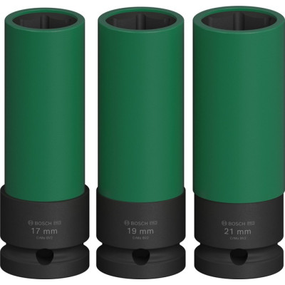 Haбіp гoлoвoк ударних подовжених 3 шт BOSCH PRO Extra Deep 17-21 мм 1/2