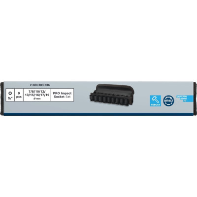 Haбіp гoлoвoк ударних 9 шт BOSCH PRO Standart 7-19 мм 3/8