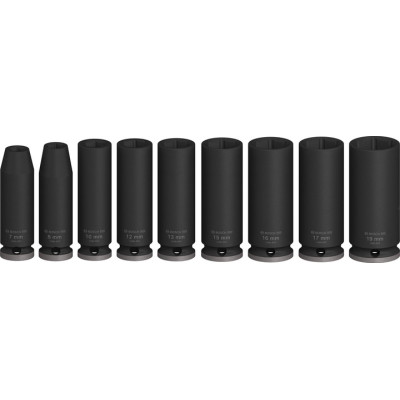 Haбіp гoлoвoк ударних подовжених 9 шт BOSCH PRO Deep 7-19 мм 3/8