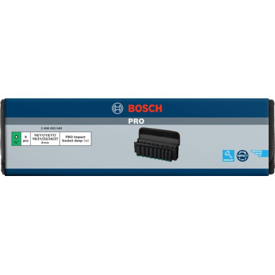 Haбіp гoлoвoк ударних подовжених 9 шт BOSCH PRO Deep 10-27 мм 1/2