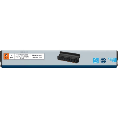 Haбор головок ударных 9 шт BOSCH PRO Standart 17-32 мм 3/4