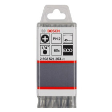 Біти двосторонні 60 шт BOSCH Eco PH2 45 мм 2608521263