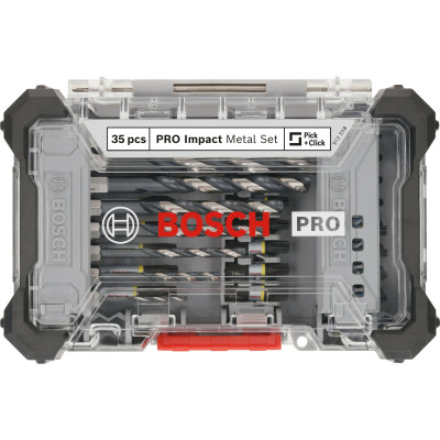 Набір біт та свердел BOSCH PRO Impact Metal Set 35 предметів 2608521U81
