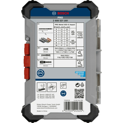 Набір біт та свердел BOSCH PRO Impact Metal Set 35 предметів 2608521U81