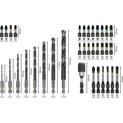 Набір біт та свердел BOSCH PRO Impact Metal Set 35 предметів 2608521U81