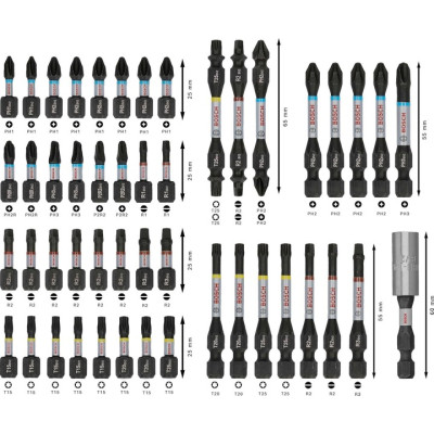 Набір біт BOSCH PRO Impact Set 48 предметів 25-55 мм 2608521U88