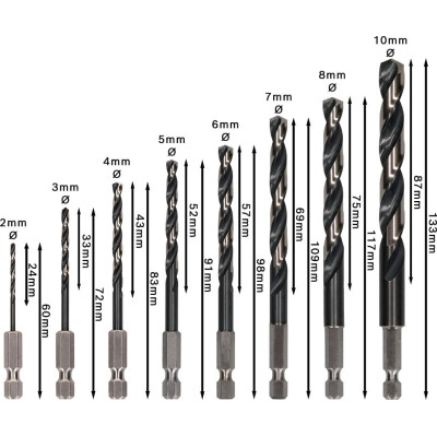Набір свердел по металу 8 шт BOSCH PRO Metal HSS-G Impact 2-10 мм 2608577139