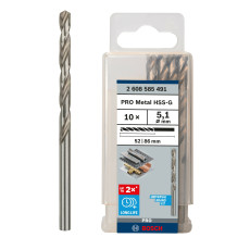 Свердла по металу 5 шт BOSCH PRO Metal HSS-G 5.1х52х86 мм 2608585491