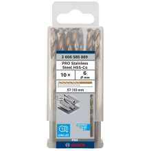 Свердла по металу 10 шт BOSCH PRO Stainless Steel HSS-CO 6х57х93 мм 2608585889