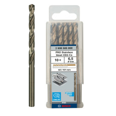 Свердла по металу 10 шт BOSCH PRO Stainless Steel HSS-Co 6.5х63х101 мм 2608585890