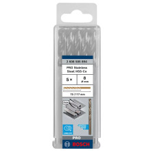 Свердла по металу 5 шт BOSCH PRO Stainless Steel HSS-CO 8х75х117 мм 2608585894