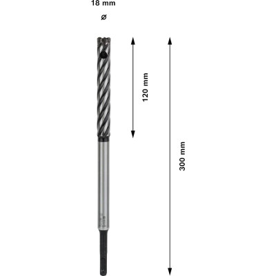 Бур по арматурі BOSCH PRO SDS plus Rebar Cutter 18х120х300 мм SDS-Plus 2608586995