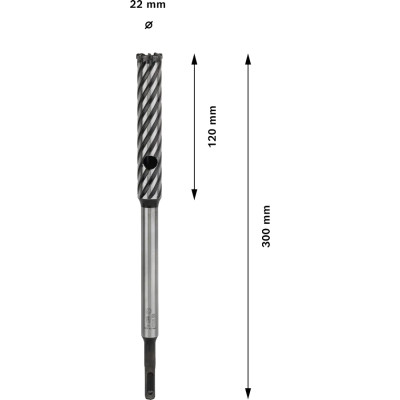 Бур по арматурі BOSCH PRO SDS plus Rebar Cutter 22х120х300 мм SDS-Plus 2608586997