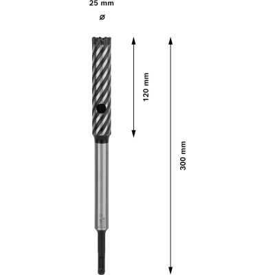 Бур по арматуре BOSCH PRO SDS plus Rebar Cutter 25х120х300 мм SDS-Plus 2608586998