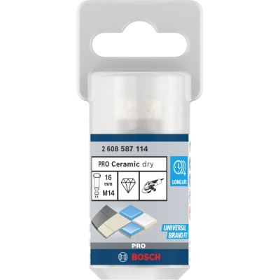 Свердло алмазне по кераміці BOSCH PRO Ceramic dry 16х30хM14 2608587114