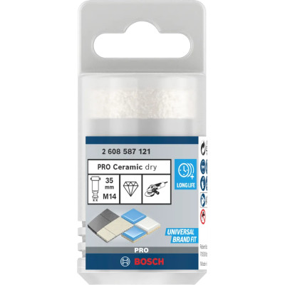 Свердло алмазне по кераміці BOSCH PRO Ceramic dry 35х35хM14 2608587121